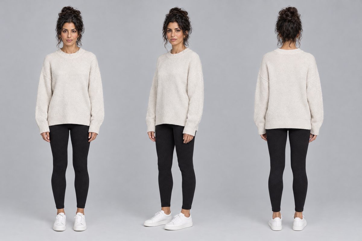 Dana front, three-quarter and back