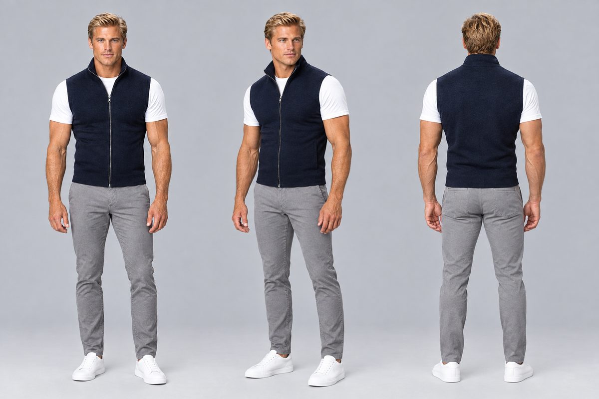 Chase front, three-quarter and back